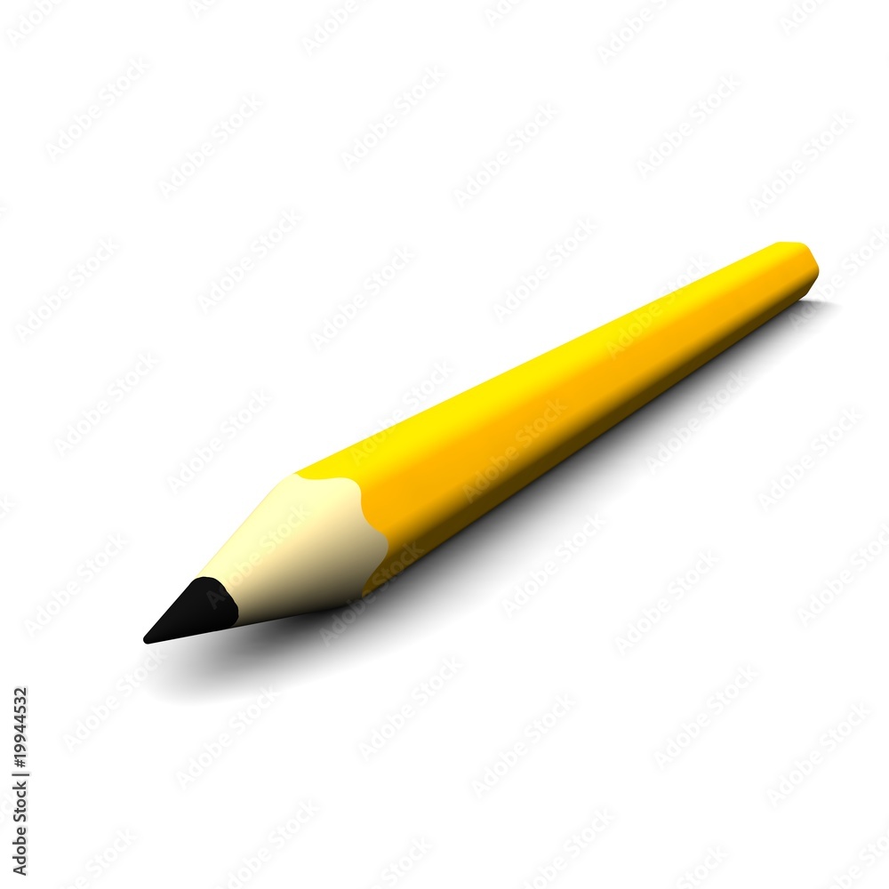 Orange pencil isolated on white. 3d rendered illustration. Orange pencil isolated on white. 3d rendered illustration.