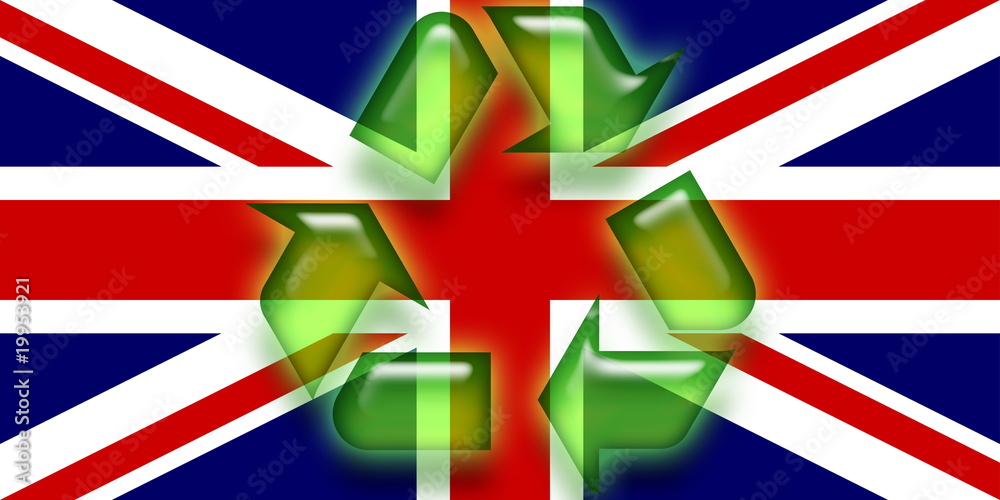 Flag of United Kingdom recycling