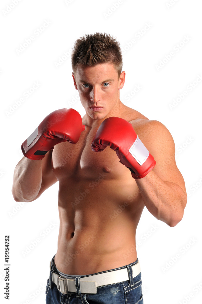 Young man with boxing gloves