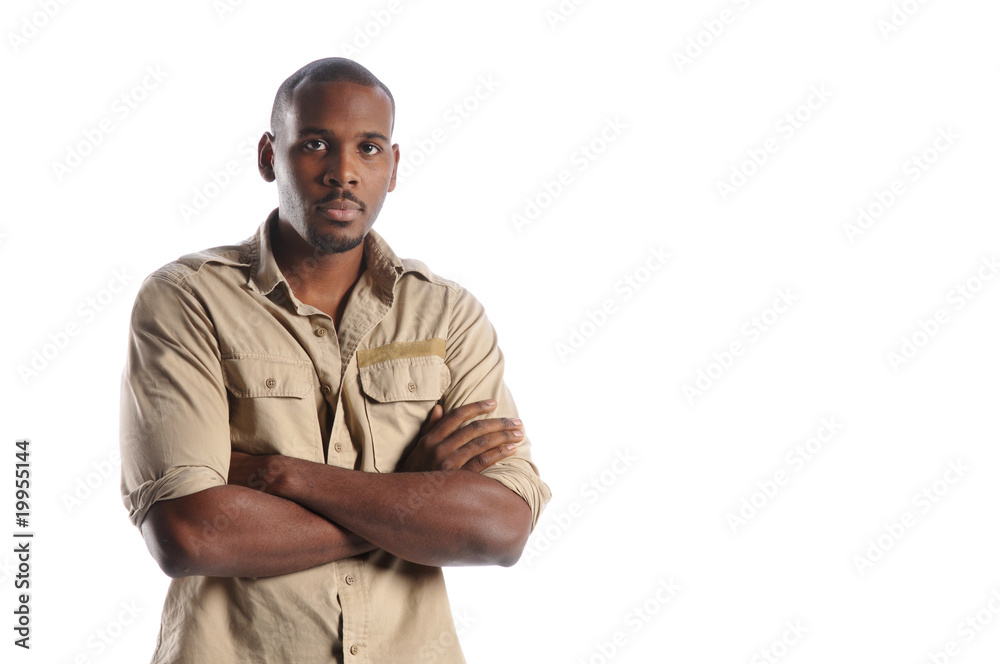 Black man's portrait isolated on a white background Black man's portrait isolated on a white background