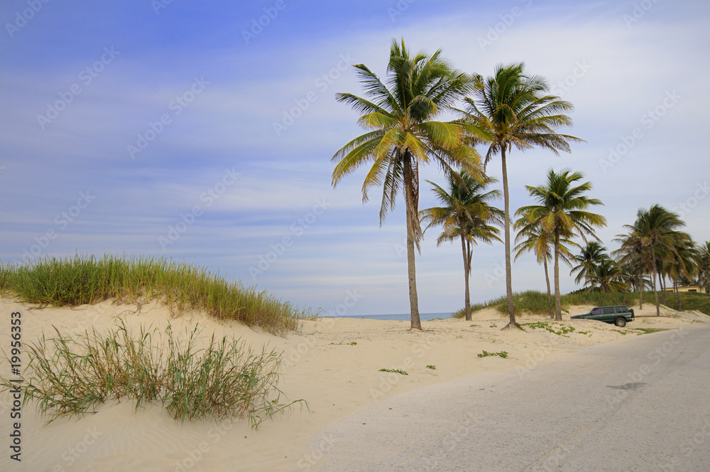 View of tropical cuban beach at santa maria del mar, east havana
