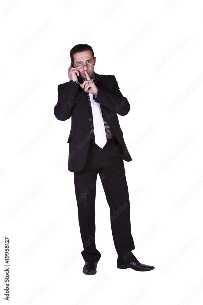 Mediterranean Man Talking on the Phone