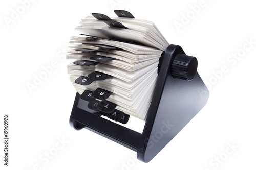 rolodex on white background photo