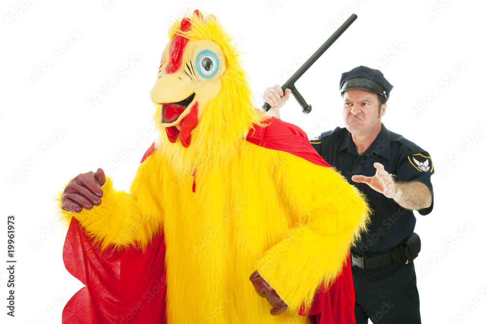 Cop Chasing Chicken Man