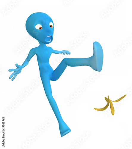 Blue Figure  Banana Peel Slip