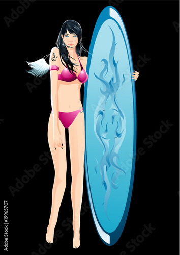 female surfer