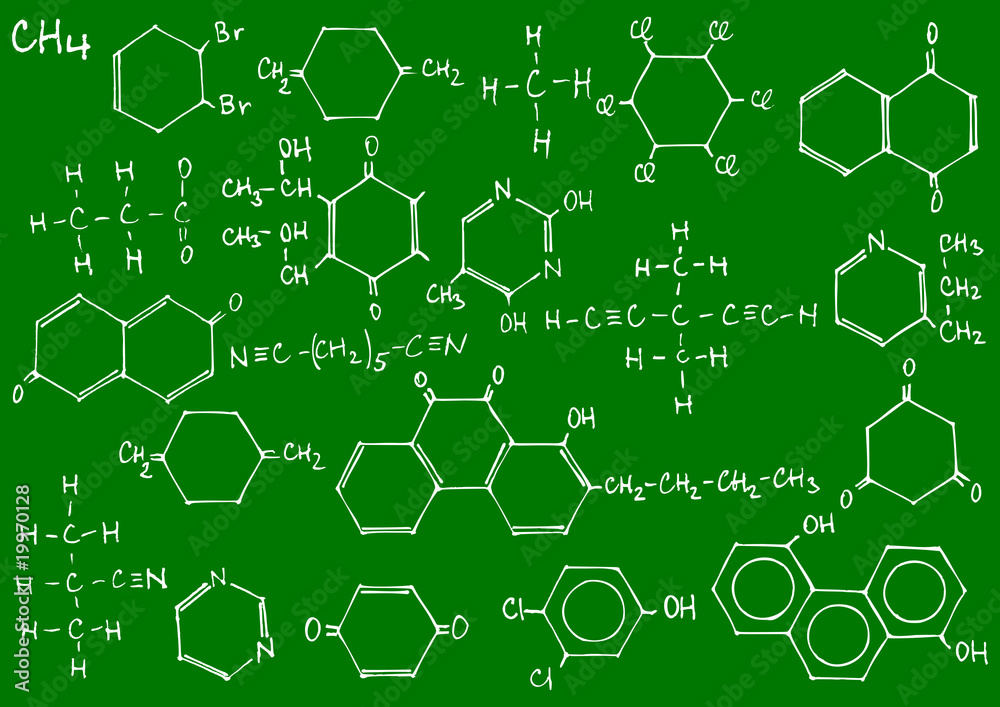 Blakboard with chemical formula