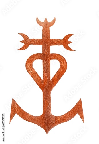 Croix Camarguaise, fond blanc