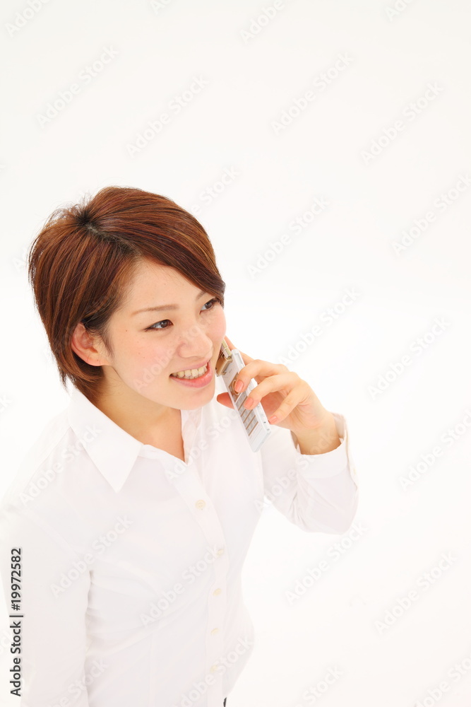 女性携帯電話話す 女性携帯電話話す