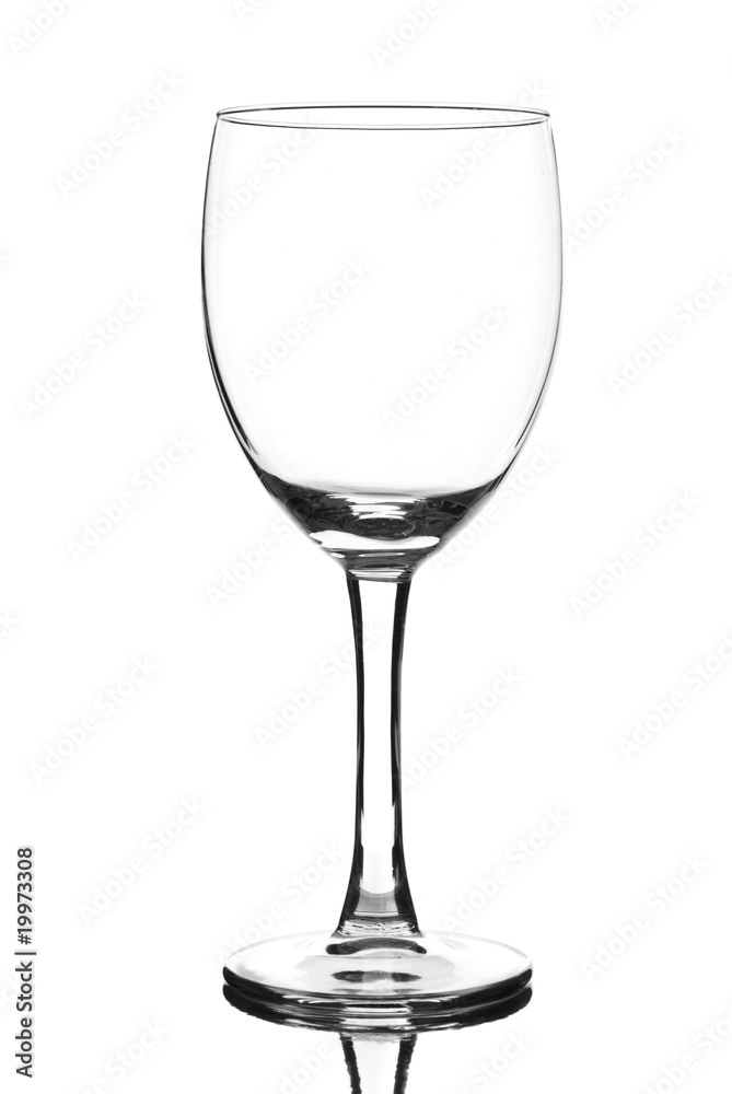empty glass of wine isolated on white