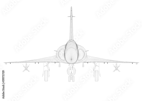 mirage 2000 filaire vue de face