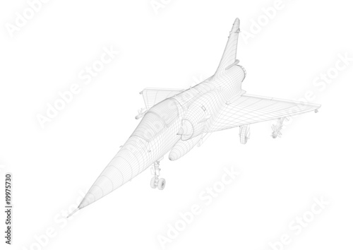 mirage 2000 filaire vue en perspective