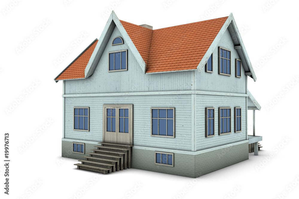 New family house. 3d illustration, isolated on white background New family house. 3d illustration, isolated on white background