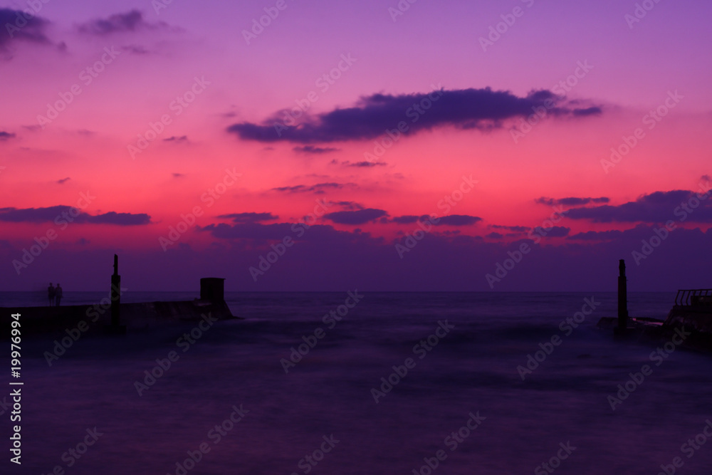 Sunset on Mediterranean Sea.