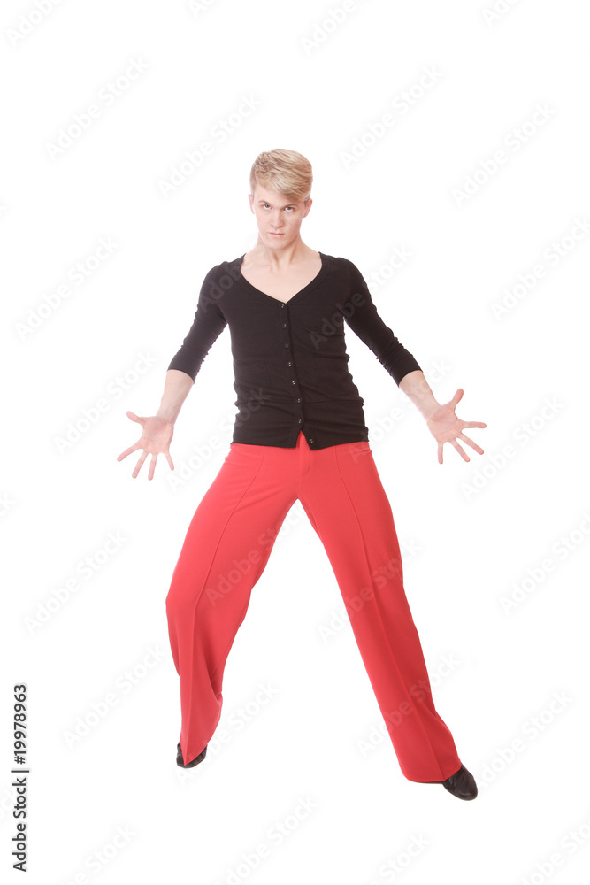 modern style dancer posing behind studio background modern style dancer posing behind studio background
