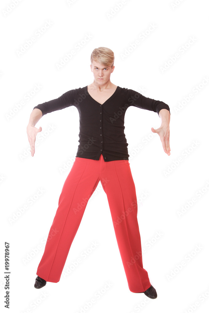 modern style dancer posing behind studio background modern style dancer posing behind studio background