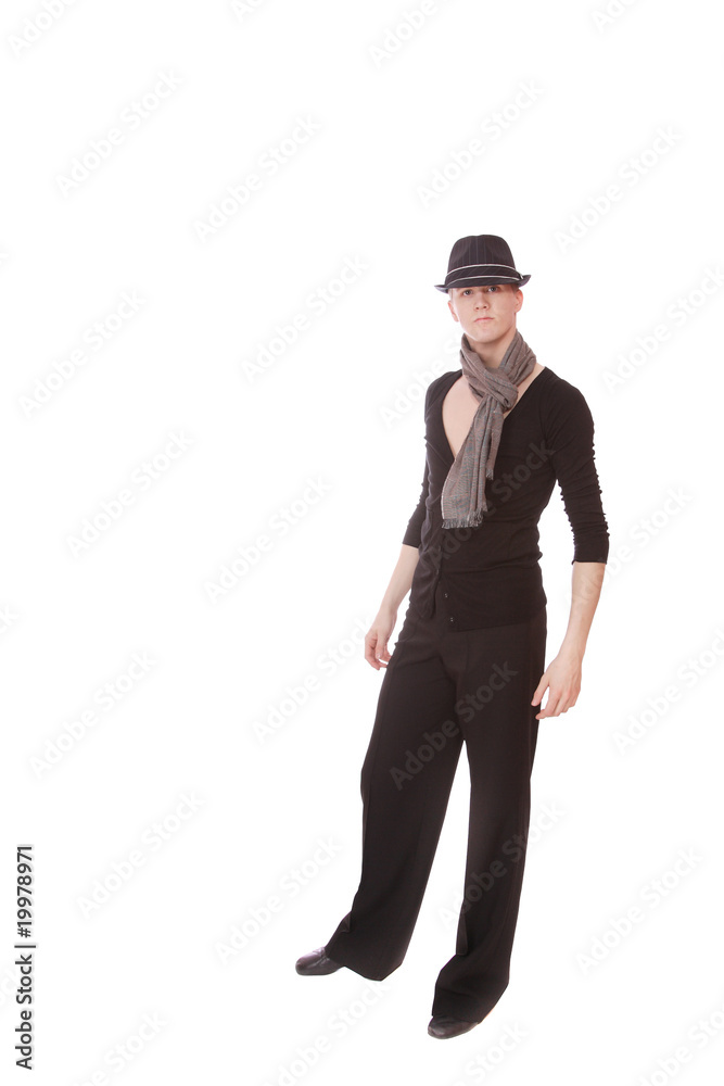 modern style dancer posing behind studio background modern style dancer posing behind studio background
