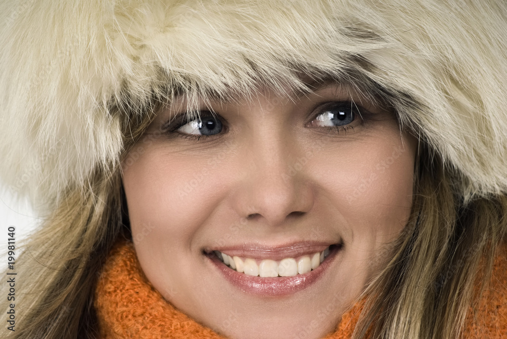 Girl in a fur cap