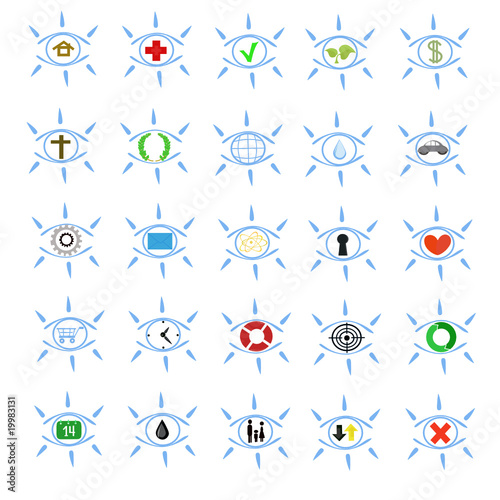 vector-set of 25 conceptual design-elements in the symbols.