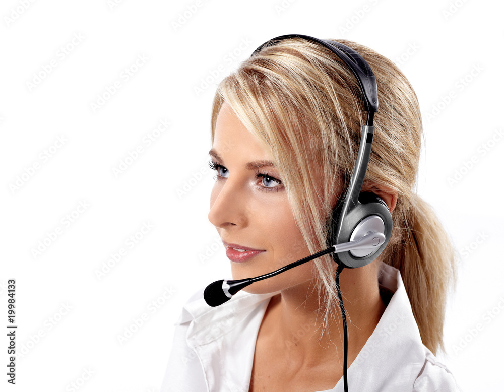 Customer Service Operator-Isolated over a White Background Customer Service Operator-Isolated over a White Background