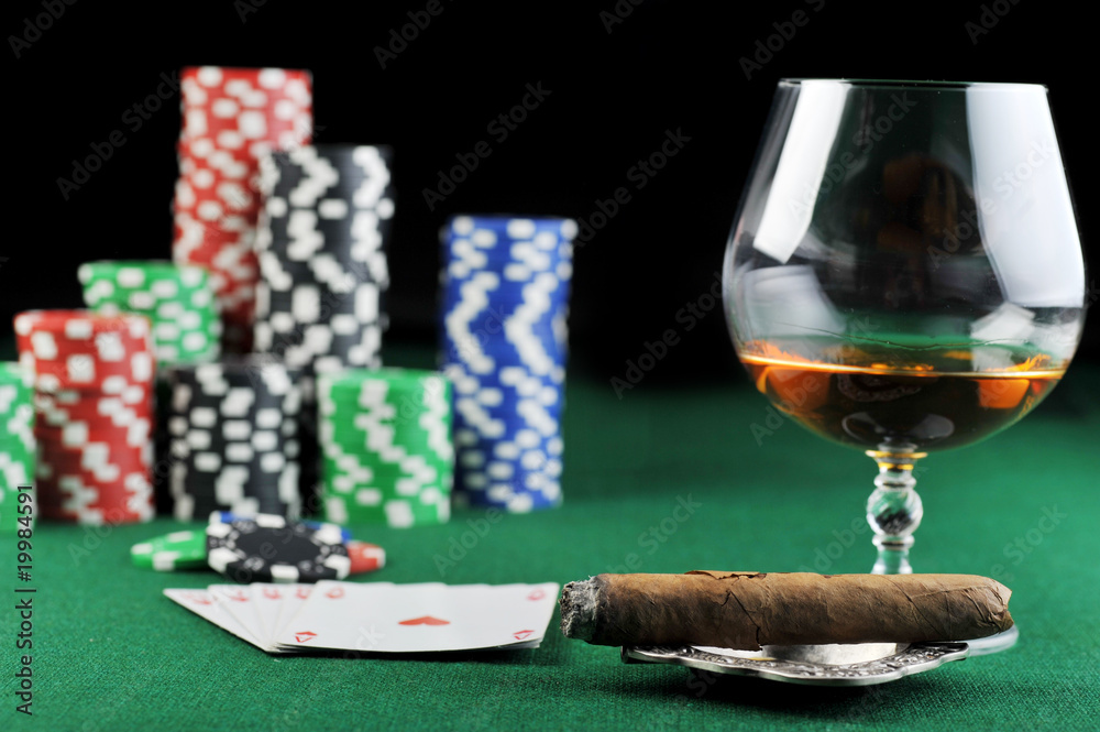 drink and playing cards drink and playing cards