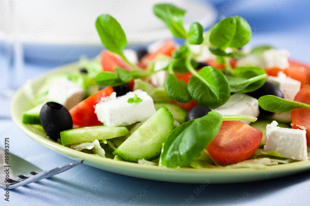 Salad with Feta Cheese and Tatsoi Salad with Feta Cheese and Tatsoi
