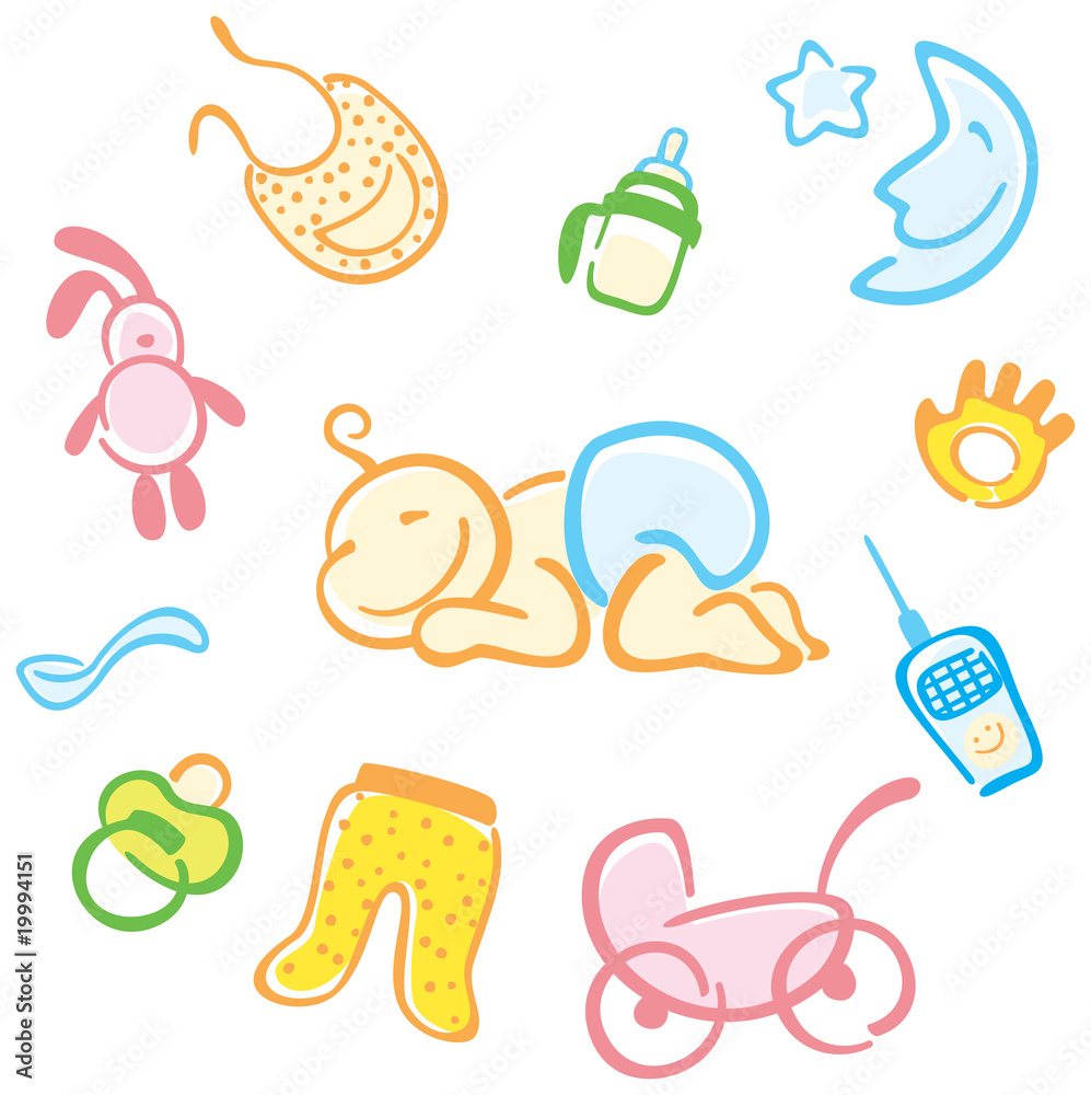 Fototapeta premium baby and his things