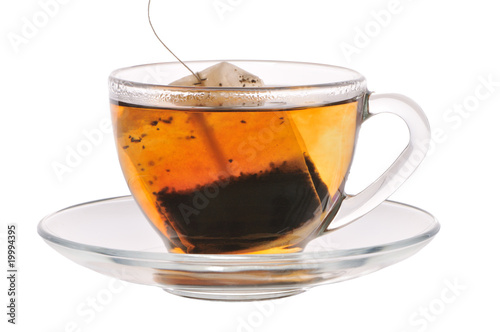 Cup with tea and tea bag