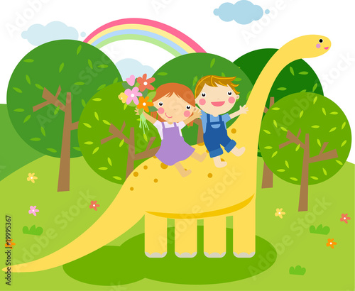 Child rides a dinosaur © Ala