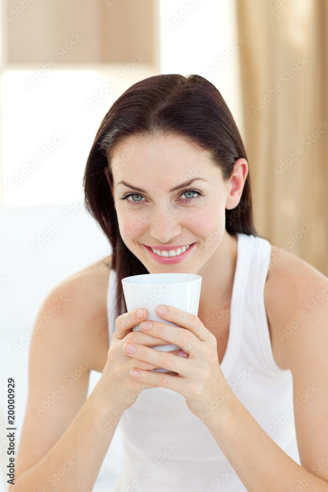 Bright woman drinking a coffee Bright woman drinking a coffee