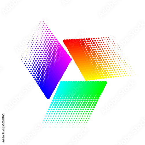 Halftone rainbow triangular