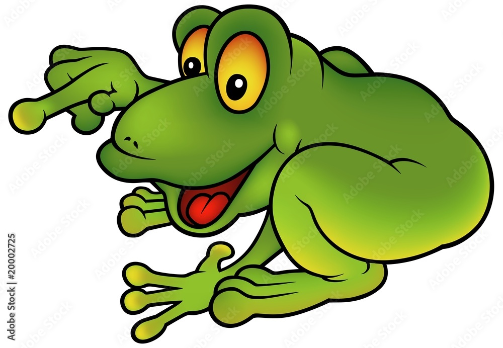 Happy Green Frog - cartoon illustration Happy Green Frog - cartoon illustration