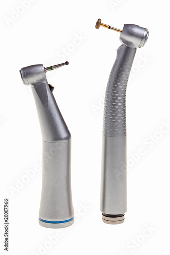 Dental drill tools isolated over white background.