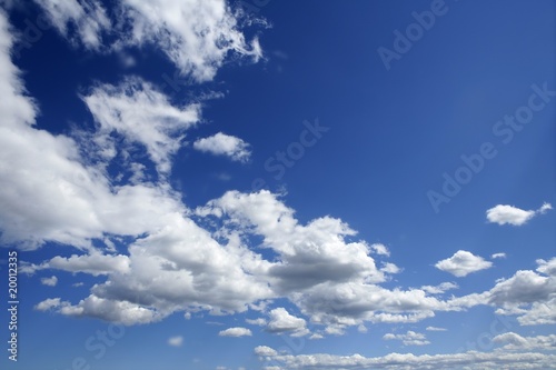 Blue beautiful sky with white clouds in sunny day