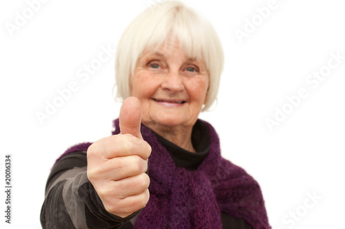 Congratulations - Senior woman giving the thumbs up