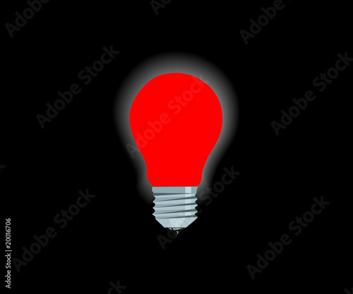 Bright red electric lamp