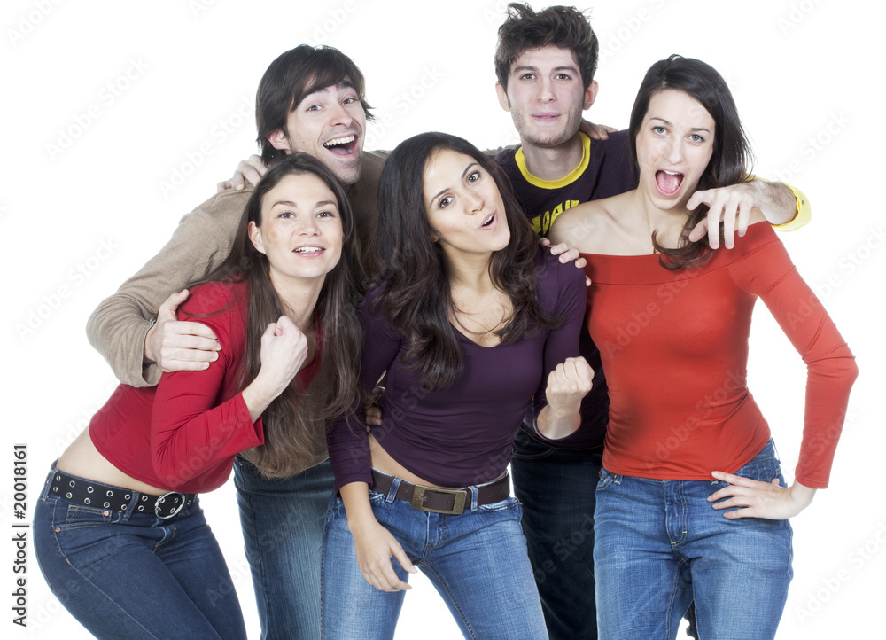 groupe de jeunes heureux fête