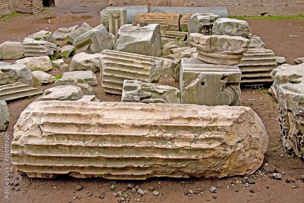 Naklejka premium Ruin debris in Rome, Italy