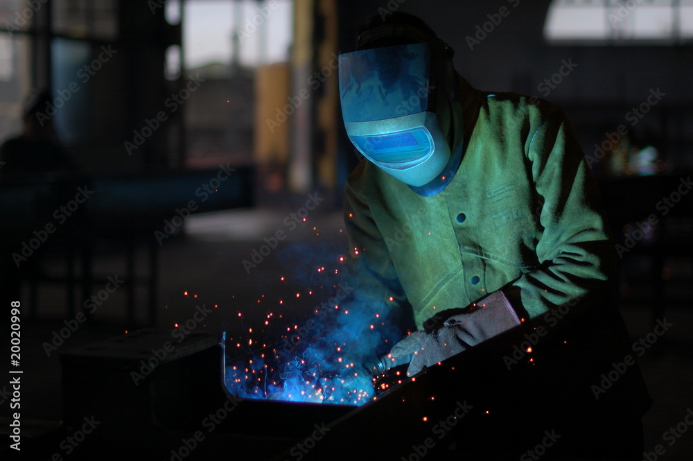 industrial steel welding - obrazy, fototapety, plakaty 
