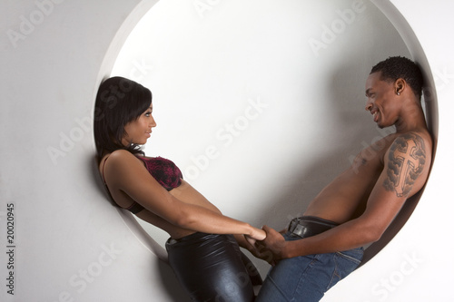 Young black couple Man and woman in love
