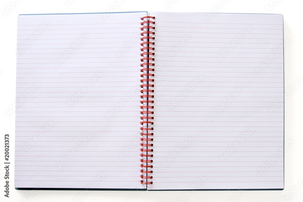 Page in a spiral bound notepad Page in a spiral bound notepad