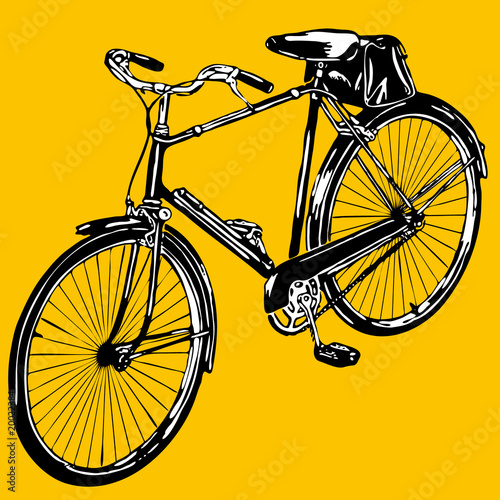 silhouettes old classic bike Illustration Vector