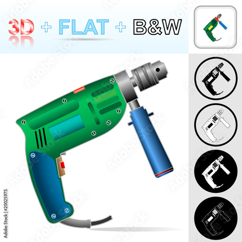 vector icon of hand electric drill