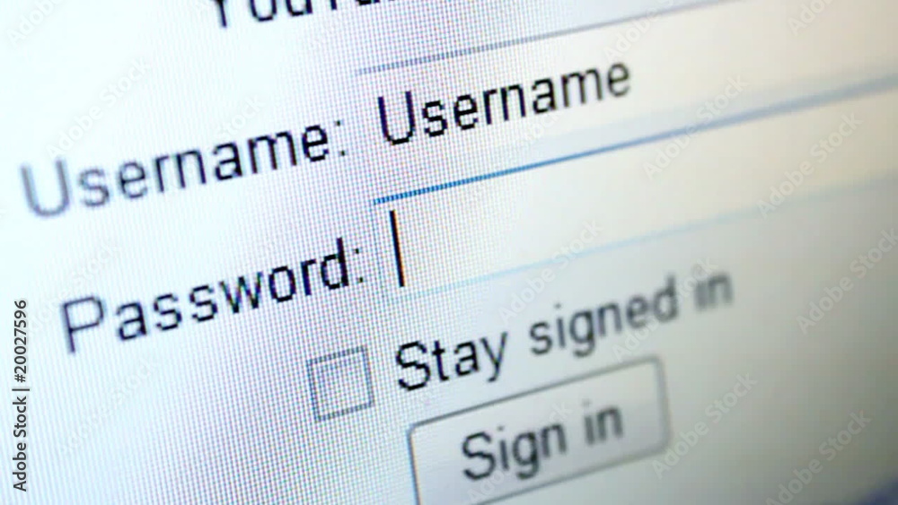 Login Screen on Website Login Screen on Website