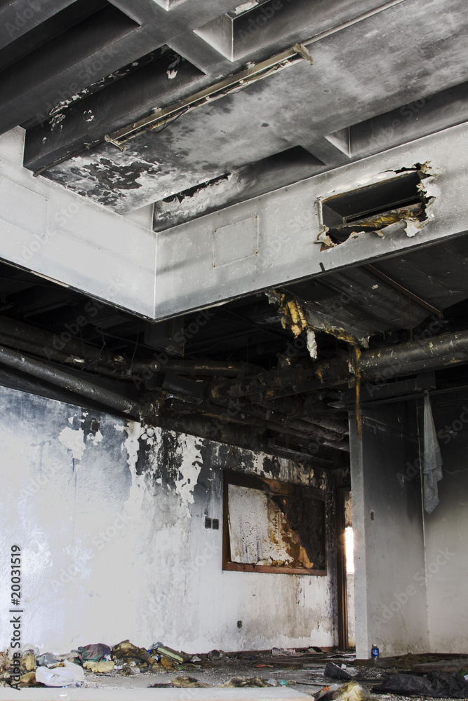 house destroyed by fire.
