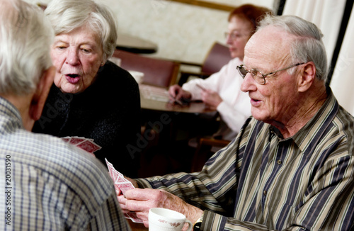 Seniors playing cards