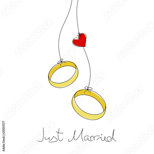 2 Ringe & Herz "Just Married"