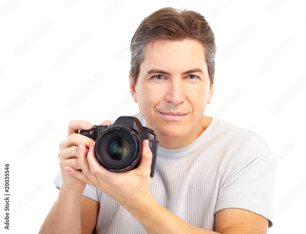 man with photo camera