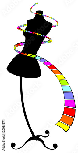 Dummy with colored centimetric tape