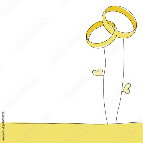2 verbundene Hochzeitsringe
